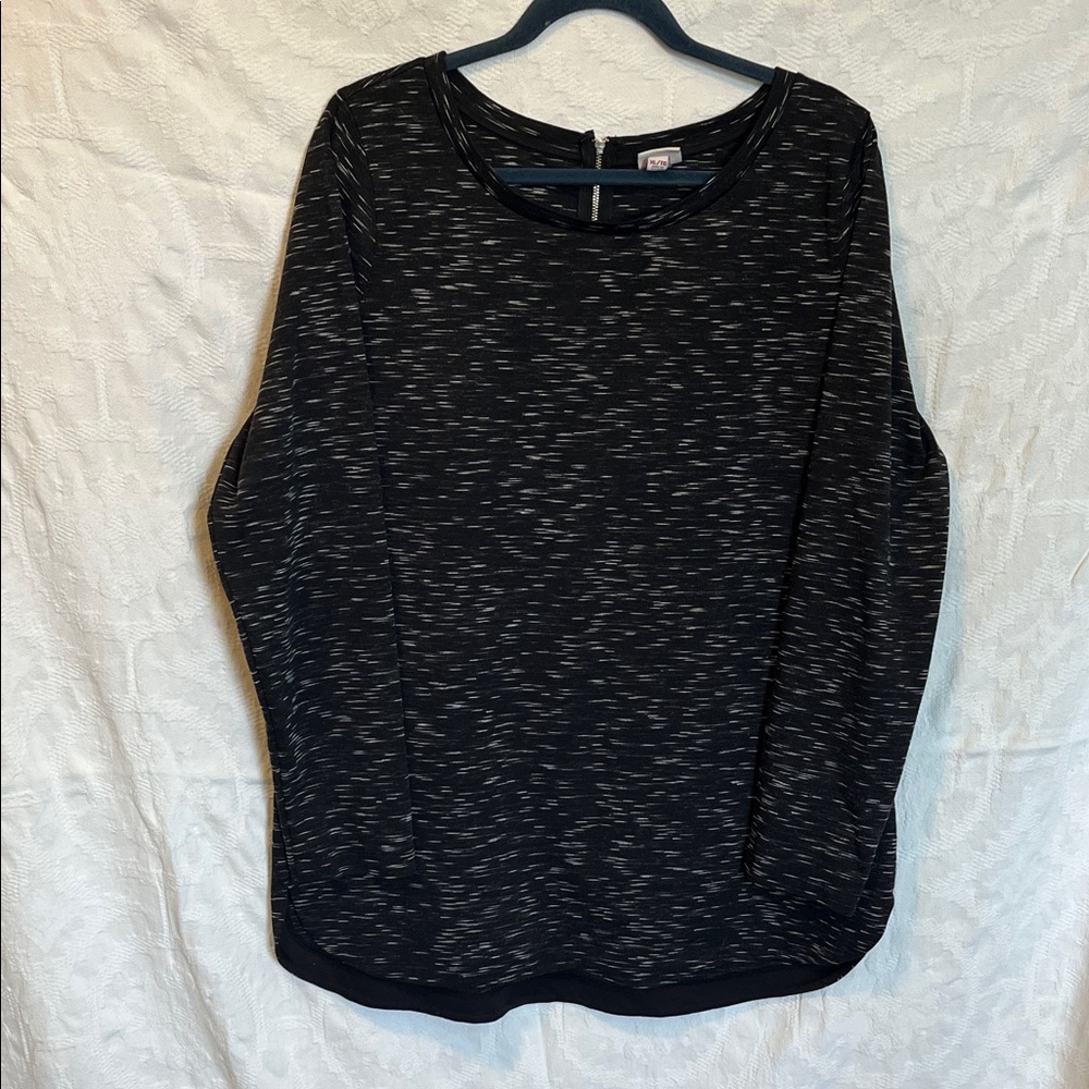 Merona Black and Gray Patterned Tunic, Size XL